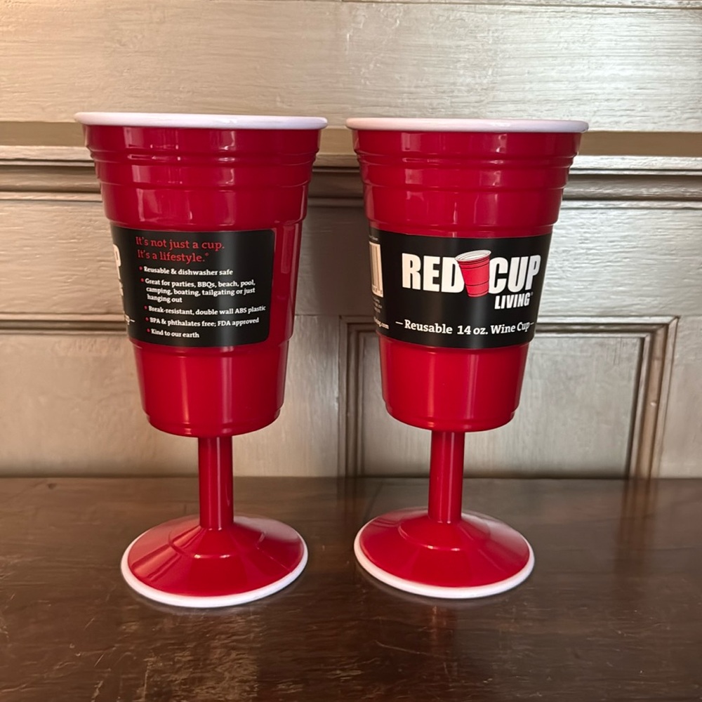 Red cup living 14oz Reusable Plastic Wine Cup | Durable & Unbreakable, BPA Free